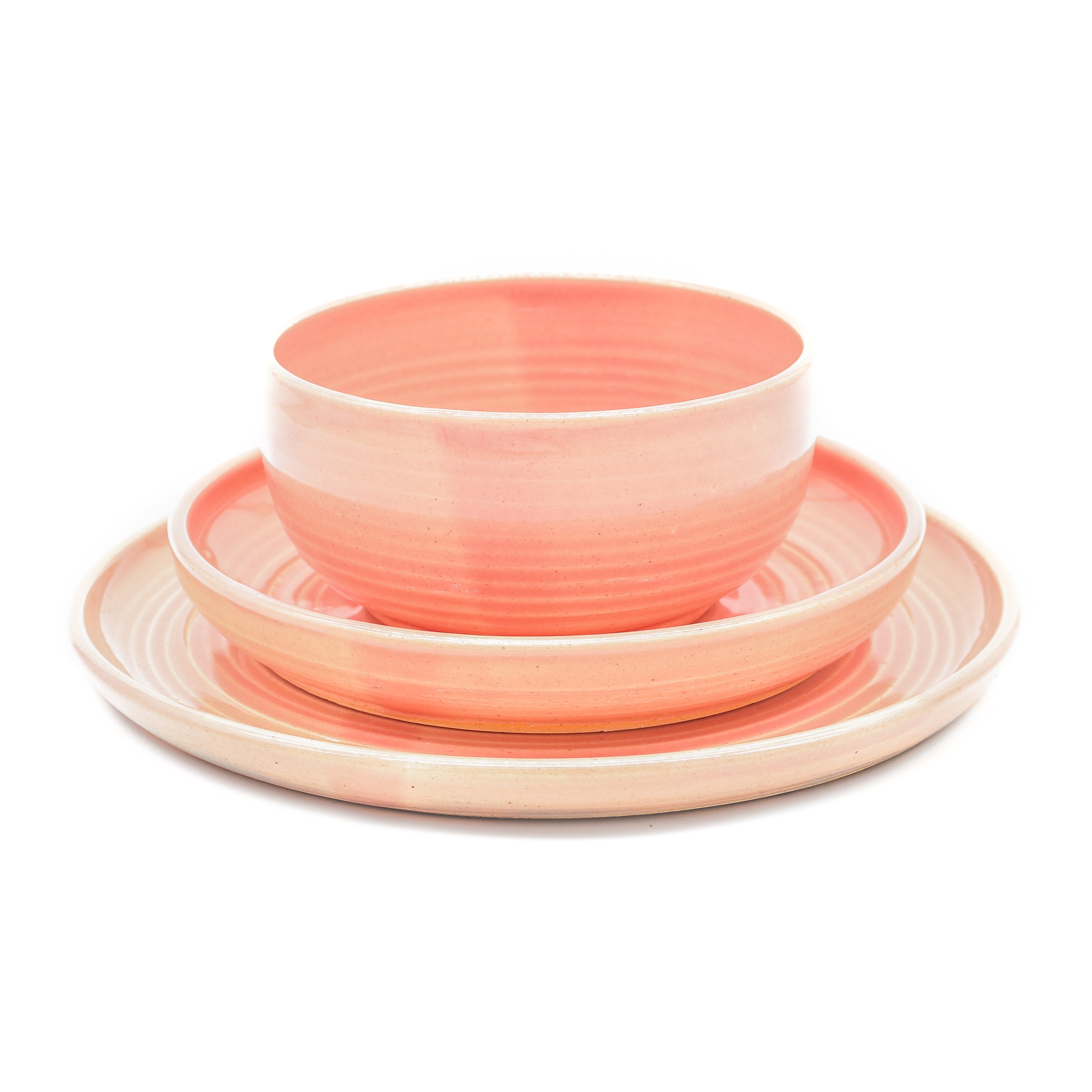 Fib's Pink | Simple Place Setting (3-Piece) | RVPottery